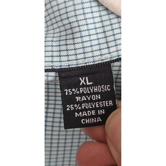 Indigo Palms Denim Company‎ plaid blue short sleeve button up shirt Sz XL - Picture 5 of 6